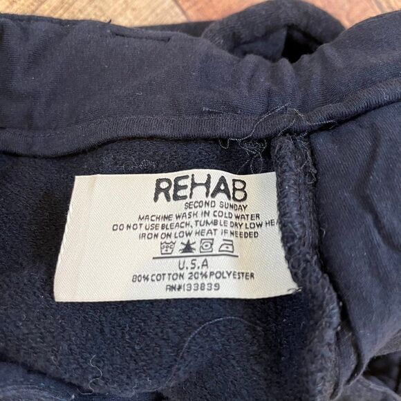 Rehab Second Sunday Men's Cropped Sweat Pants Navy Small Cuffed Lounge - Picture 5 of 5